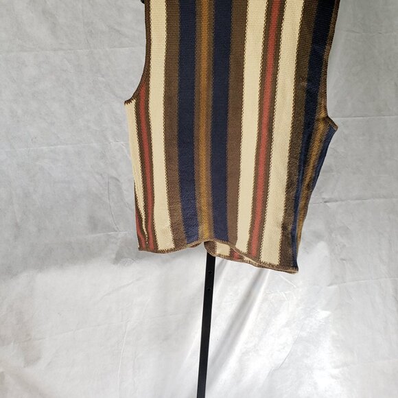 Structure Retro Cardigan 90s Sweater Button Vest Men XL Eclectic Grandpa V-Neck - Picture 10 of 16